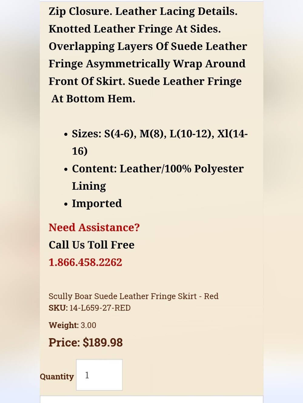 Scully Boar Suede Leather Fringe Skirt - Red - Picture 6 of 7